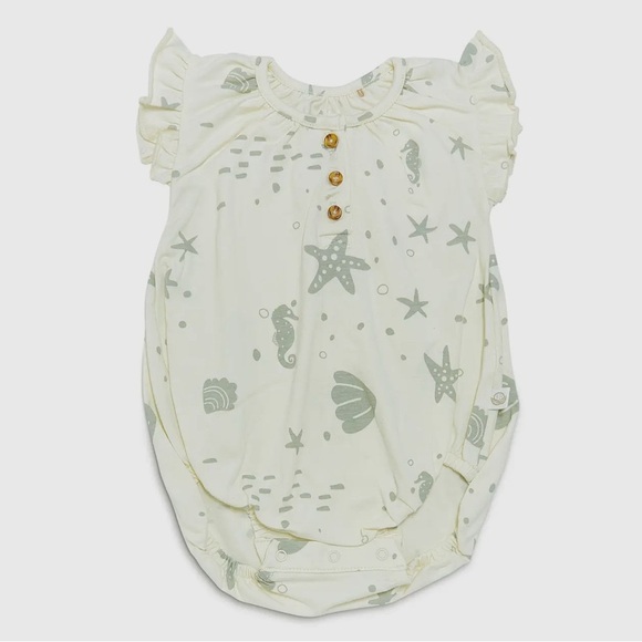 Kudaa organic flutter onesie, sz 3-6 months, New - Picture 1 of 5
